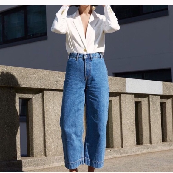 Everlane Denim Drop 02 wide leg crop size 27 - Picture 2 of 3